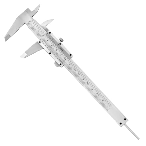 QWORK Vernier Caliper, High Precision Vernier Caliper 6"/150mm, 0.05mm/1/128" Tolerance Caliper with Locking Screw for Versatile Measurements