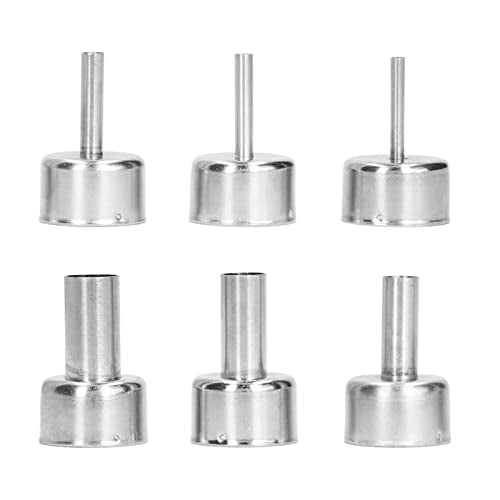 Pack of 6 soldering station nozzle blow soldering accessories mouth tips for hot air attachment hot air for gun nozzle for desoldering air for gun nozzle for gun Tsui kit heat guns