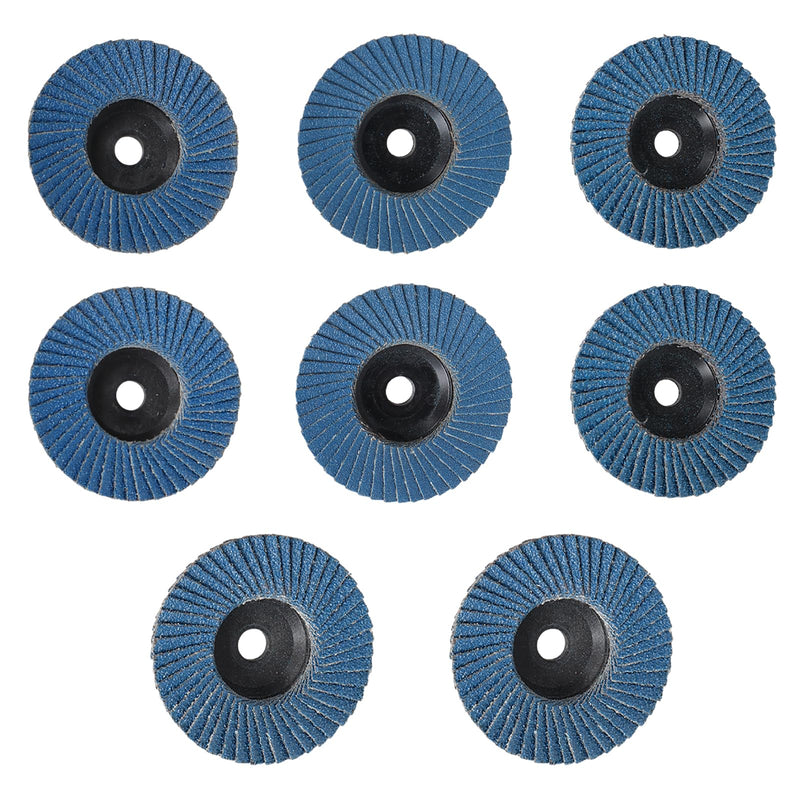 [Australia - AusPower] - Vueinrg Pack of 8 Serrated Discs Diameter 76 mm x 10 mm Grit 40/60/80/120 Mixing Set Lamellar Discs Sanding Mop Flap Disc for 10.8-12 V Angle Grinder 