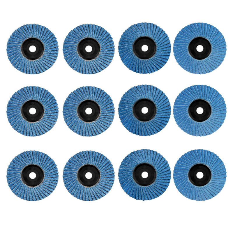 [Australia - AusPower] - HAPPOW Pack of 12 Flap Discs 76 mm, Sanding Discs for Angle Grinder, 3 Inch Flap Disc, Grit 40/60/80/120, Flap Grinder Set for 10.8-12 V Angle Grinder (Blue) 3 inches 