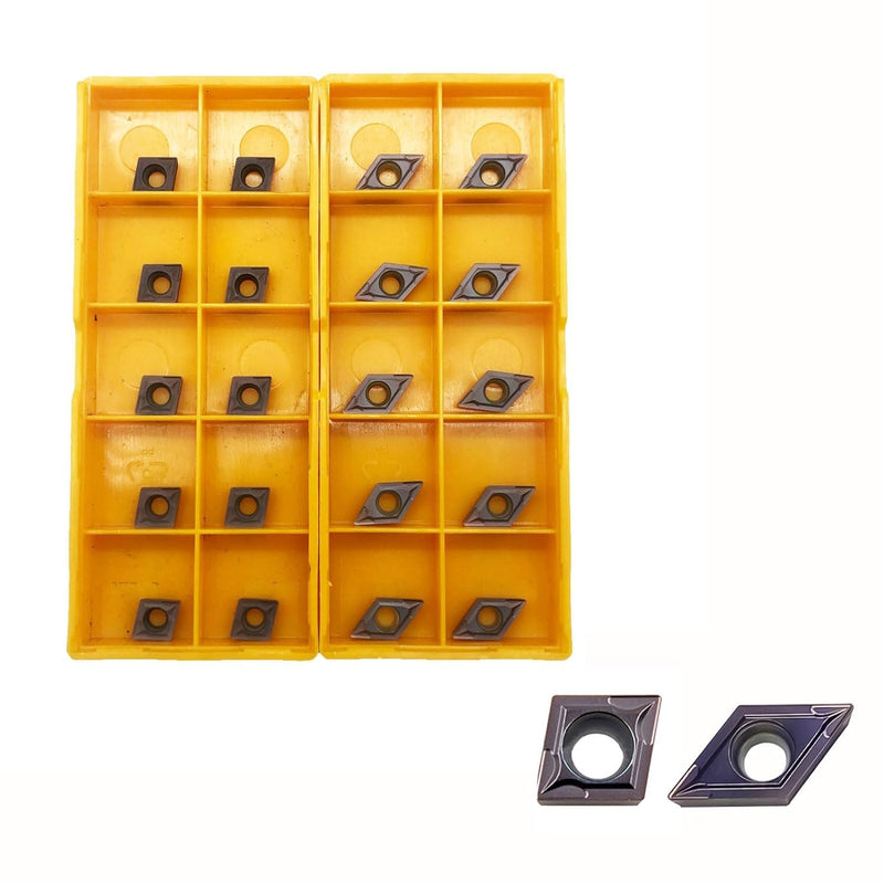 [Australia - AusPower] - Hunricho 20 Pieces Carbide Insert Cutter for Regular Stainless Steel Machines Lathe Milling Inserts Turning Tools with Case DCMT070204DCMT21.51 CCMT060204 CCMT21.51 for Stainless Steel 20pcs (DCMT21.51 + CCMT21.51) 