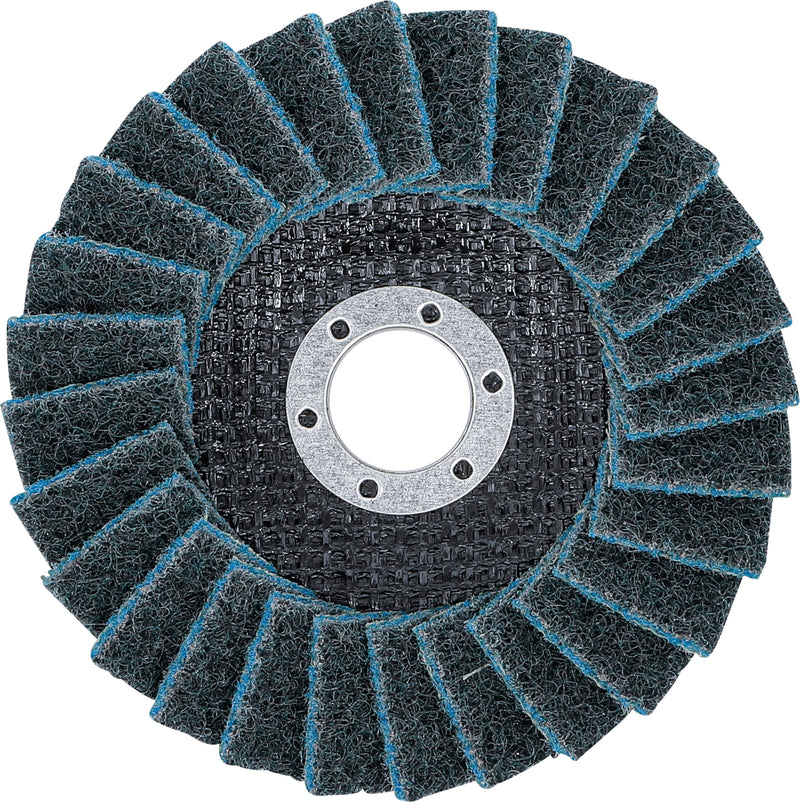 BGS 74476 | Fan Sanding Disc | Non-Woven | Diameter 125 mm | Grit 240 | Glass fabric plate, can be mounted directly on angle grinders, preparing, re-polishing, fine grinding Diameter: 125 mm, 240 mm