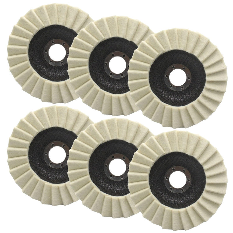 [Australia - AusPower] - Pack of 6 Polishing Discs 125 mm x 22.2 mm, Polishing Disc, Buffing Disc, Flex Polishing Disc, Polishing Discs for Angle Grinders, for Sanding and Polishing Paint, Wood, Plastic 