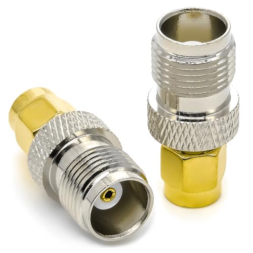 2 x SMA TNC Coaxial Adapter SMA Male to TNC Female Low Loss TNC to SMA Coaxial Cable Connector for WiFi Radio LTE Antenna Router Antennas