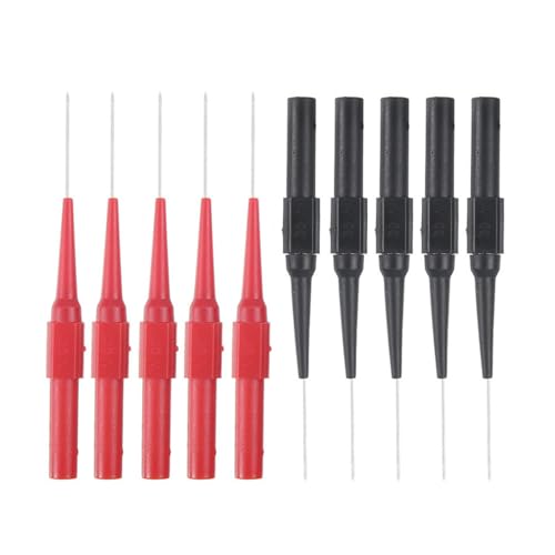 Pack of 10 0.7 mm Measuring Tips for Multimeters, Test Probes B0cxpxqrgt for Professionals (Red/Black)