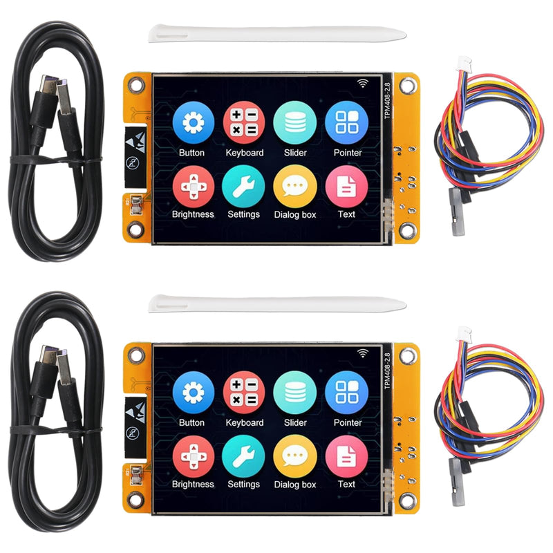AITRIP Pack of 2 ESP32 Display, ESP32 Development Board ESP32 Development Board WiFi Bluetooth 2.8 Inch 240 x 320 ESP32 Display TFT Module Touchscreen Compatible with Arduino