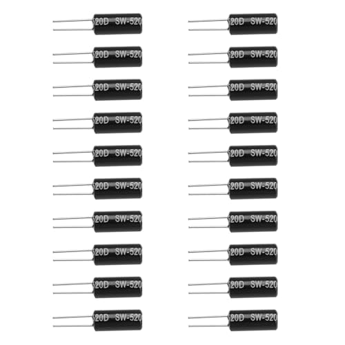 Ball Angle Tilt Vibration Switch SW-520D Ball Switch Tilt Sensor Switch 22.2 x 5.2 mm for Small Household Appliances Sports Equipment Black Pack of 20