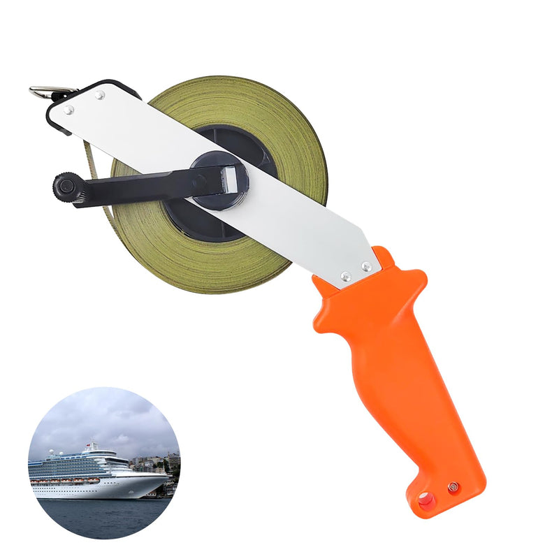50m Steel Tape Measure with Ergonomic Handle | 50 m long steel tape measure in roller housing for longer distances during construction, land and surveying work. 1