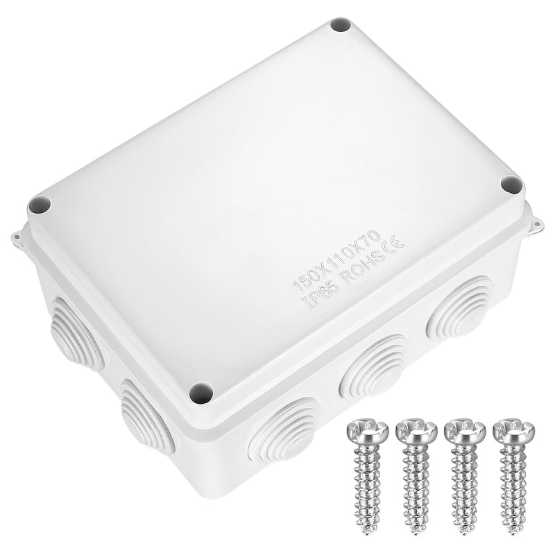 Surface-Mounted Junction Box Surface-Mounted Junction Box Outdoor Waterproof IP65 Electrical Box Waterproof IP65 ABS Plastic Terminal Box Junction Box White