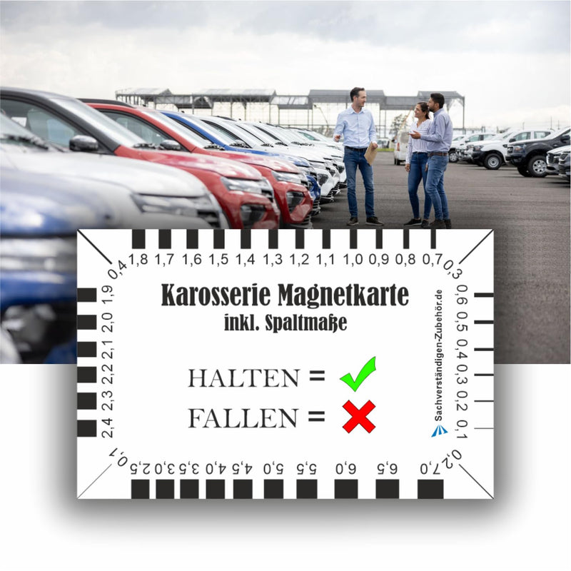 [Australia - AusPower] - Sachverständigen-Zubehör® Magnetic Cards for Used Cars Professionals [Crack Monitor + Car Filler Tester] 83 x 53 mm | Paint Tester for Car | Adhesive Force 115 g/cm² Magnetic Card | Gap Size 1 x magnet 