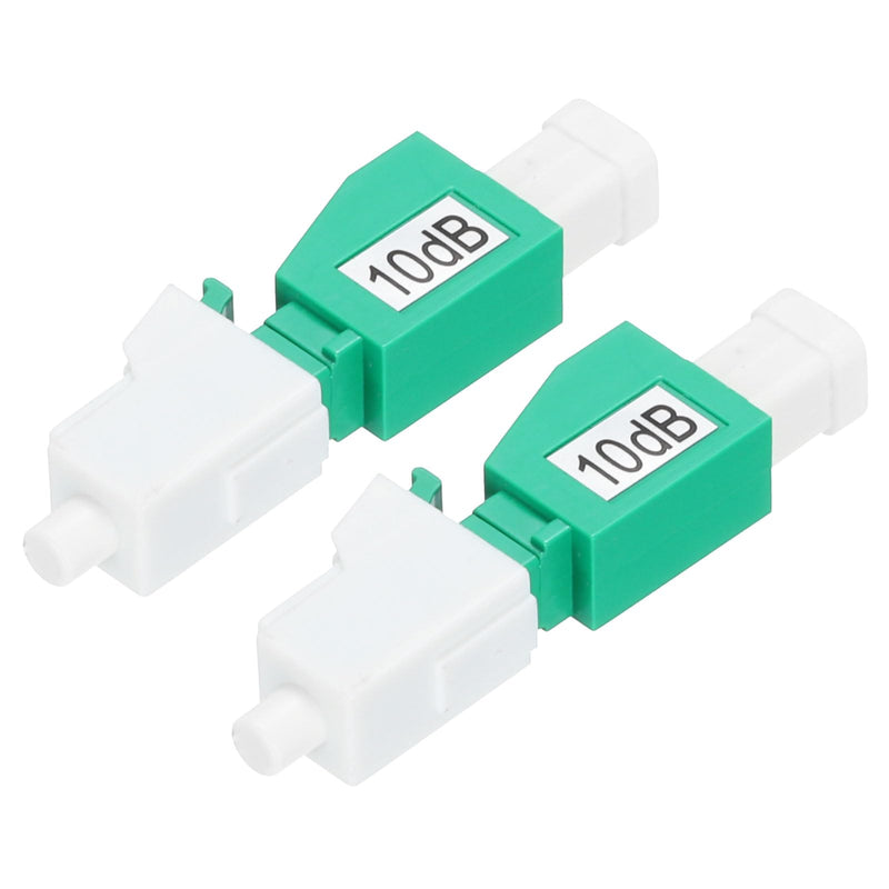 QUARKZMAN 10dB LC Fiber Attenuator, LC/APC Singlemode Fiber Optic Connector Male to Female for Fiber Optic Transmission, Pack of 2 10 dB
