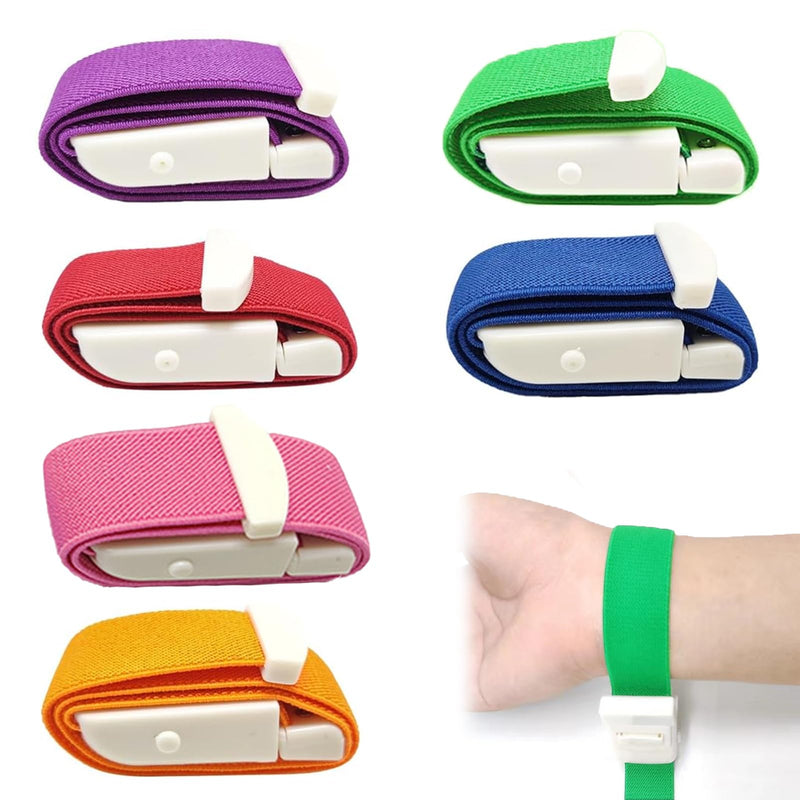 [Australia - AusPower] - 6 Pieces Storage Hose, Vein Congestion, Highly Flexible Tourniquets - Professional Storage Hose, Blood Removal with Buckle, Ideal for Camping, Hiking, Medical Emergencies, First Aid, Nurse (6 Colours) 