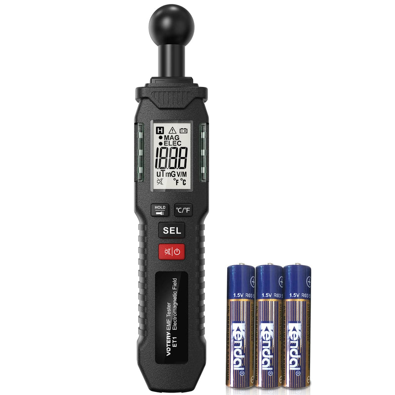 [Australia - AusPower] - EMF Meter, Portable Digital EMF Meter, LCD Field with Buzzer and Warning Light, Suitable for Inspection of Electromagnetic Fields at Home, Office, Outdoor, Computer Room, etc. 