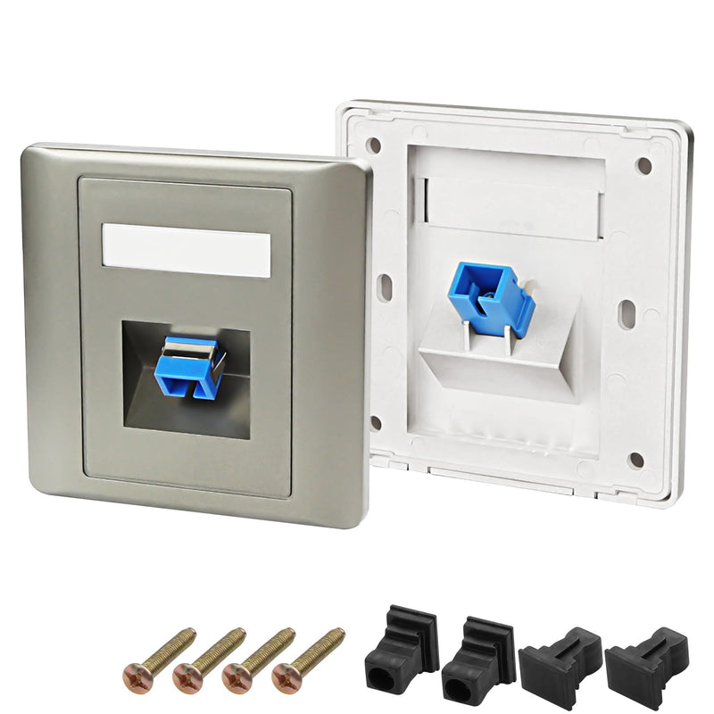 [Australia - AusPower] - XMSJSIY SC Simplex Fiber Optic Wall Plate Mounting Coupler Plug Socket SC Female to SC Female Simplex Fiber Optic Module Wall Mount Network Plate - 2PCS 