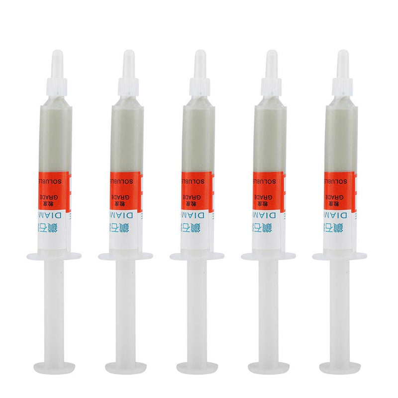 [Australia - AusPower] - Diamond Abrasive Polishing Paste, Lapping Paste, 5pcs/Set Abrasive Paste Needle Tube, W40320, Efficient and Practical for High Precision Polishing of Jade, Watches, Jewelry (W1 (8000 Eyepiece W1 (8000 Okular poliert) W1 (8000 eyepiece polished) 