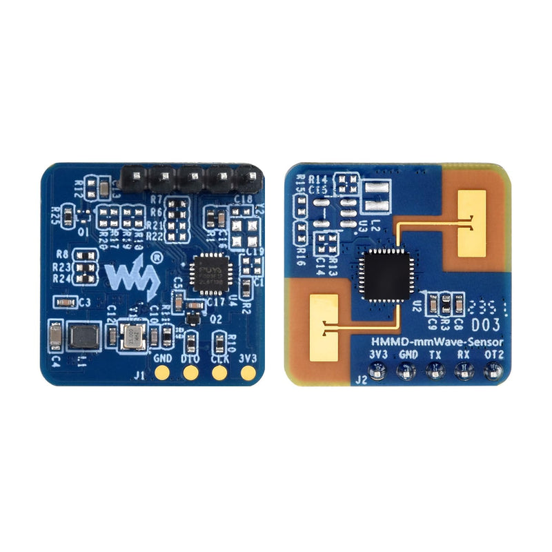 Waveshare Human Micro-Motion Detection MmWave Sensor (2 Pieces), 24 GHz MmWave Radar, Based On SXKMXXX0, Adopts Frequency Modulated Continuous Wave (FMCW) Technology, Compact Size and Easy Integration