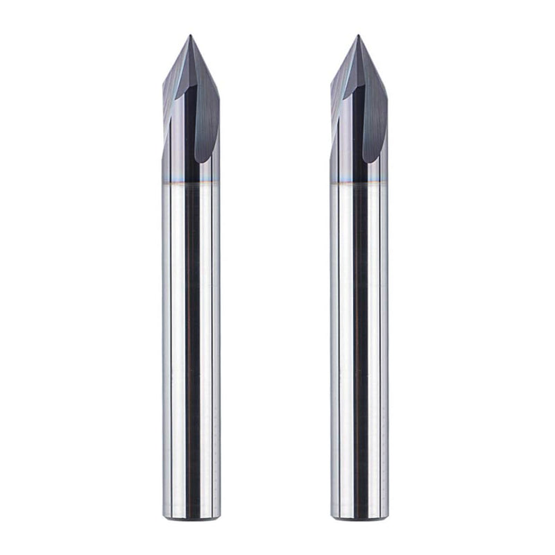 [Australia - AusPower] - SpeTool Set of 2 Chamfer Cutter Engraving Cutter 3 Flutes V Groove Cutter 6 mm Shank 60 Degree Solid Carbide Engraving Cutter End Mill Wood Cutter with TiAlN Coating CNC Milling Cutter for Router 