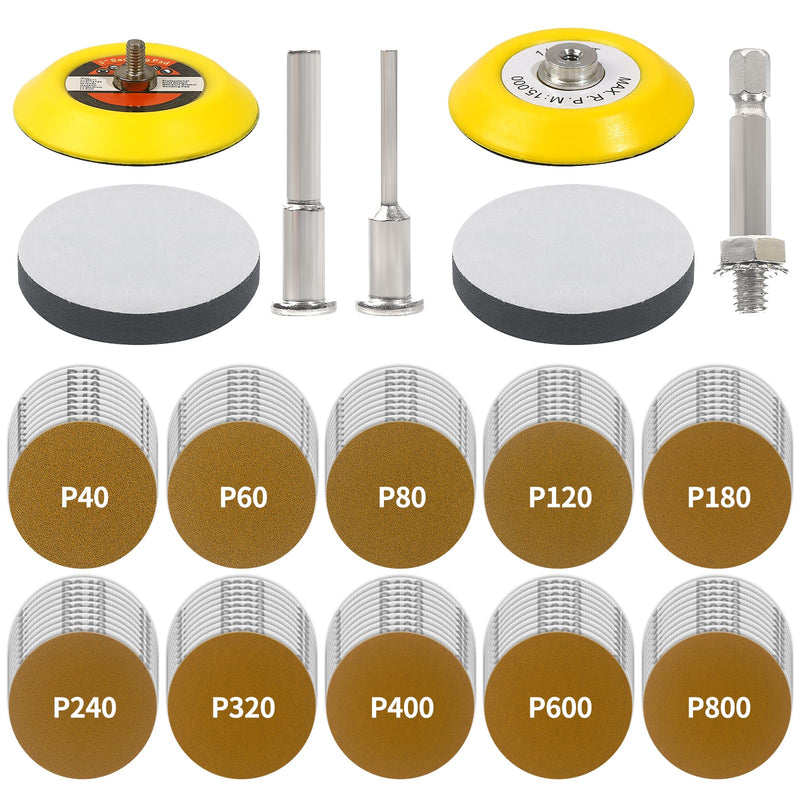 [Australia - AusPower] - Pomsare Sanding Discs 75 mm Velcro, Pack of 106 Sanding Pads, Polishing Attachment, Cordless Screwdriver, Sanding Attachment for Dremel Accessories, Drill Plates 