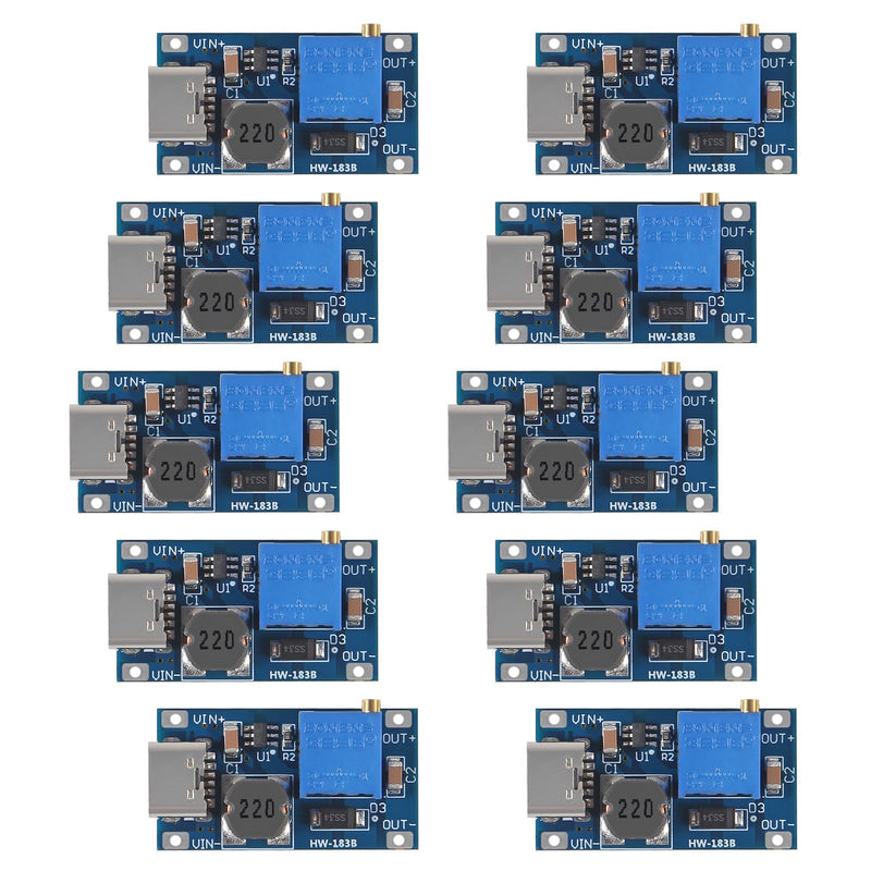 [Australia - AusPower] - AITRIP Pack of 10 Type-C DC Boost Module - Adjustable Step-Up Converter 2A, 2V-24V to 5V 9V 12V 28V Power Module 