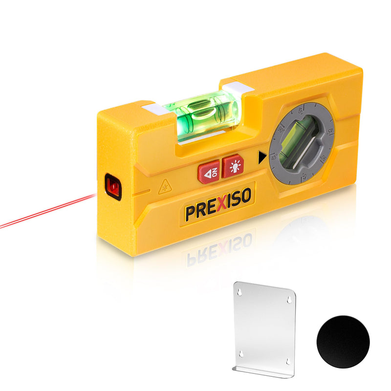 PREXISO 2 in 1 Laser Spirit Level Torpedo Spirit Level with LED Light | Magnet and 10m Laser Cross Line Laser Digital Spirit Level with Laser for Pictures, Markings, DIY