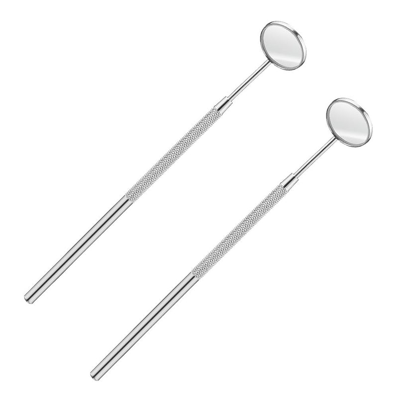 2 Pieces Stainless Steel Dental Mirror, Surgical Professional Dentist Mirror, Mouth Mirror, Oral Care Checking Instrument and Eyelash Extension