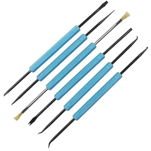 6 in 1 Welding Tool Kit, Double Sided Soldering Assistence Disassembly Tool, PCB Cleaner, PCB Repair Kit (Blue)