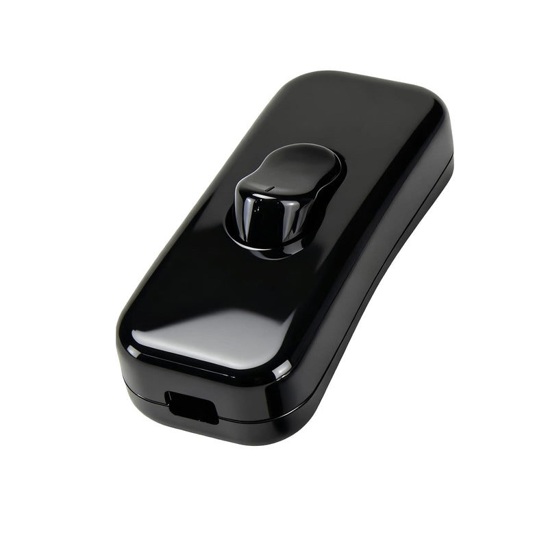 Powice Intermediate Switch, Cord Switch, 230 V, Cable Switch, Suitable for 2 and 3-Core Power Cords and Small Appliances or Lights Toggle Switch, Black 1 pc.
