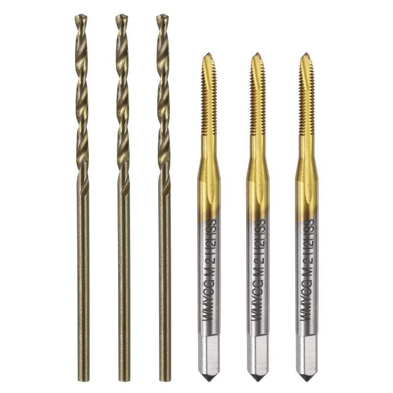 QUARKZMAN Spiral Drill Bits M2 x 0.4 Pack of 3 1.6 mm | Titanium Coated Spiral Tip Metric Tap and Drill Bit Set