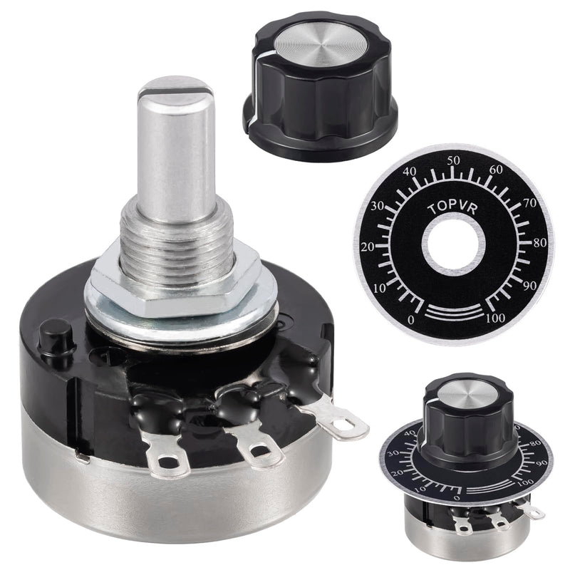 [Australia - AusPower] - ALLECIN RV24YN20S 10K Ohm Potentiometer Single Turn B103 Taper Rotary Potentiometer 3 Clamps Single Turn Carbon Film Potentiometer Variable Resistors with A03 Knobs and Dial Pack of 2 B103-10K Ohm 