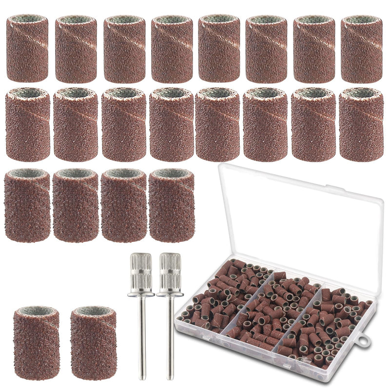 [Australia - AusPower] - LPZMPZ Pack of 242 Sanding Sleeves Nail Cutter with 80/120/180 Grit Sanding Cylinder Compatible with Dremel Rotary Tool Sanding Attachments Including 240 Sanding Sleeves + 2 Sanding Drum 