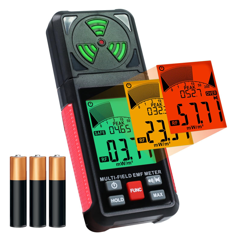 [Australia - AusPower] - EMF Meter Radiation Detector Digital Electromagnetic Fields Handheld EF/MF/RF Electromagnetic Radiation Meter with LCD Alarm EMF Inspections for Home, Office, Outdoor EF/RF/MF (EMF meter) 