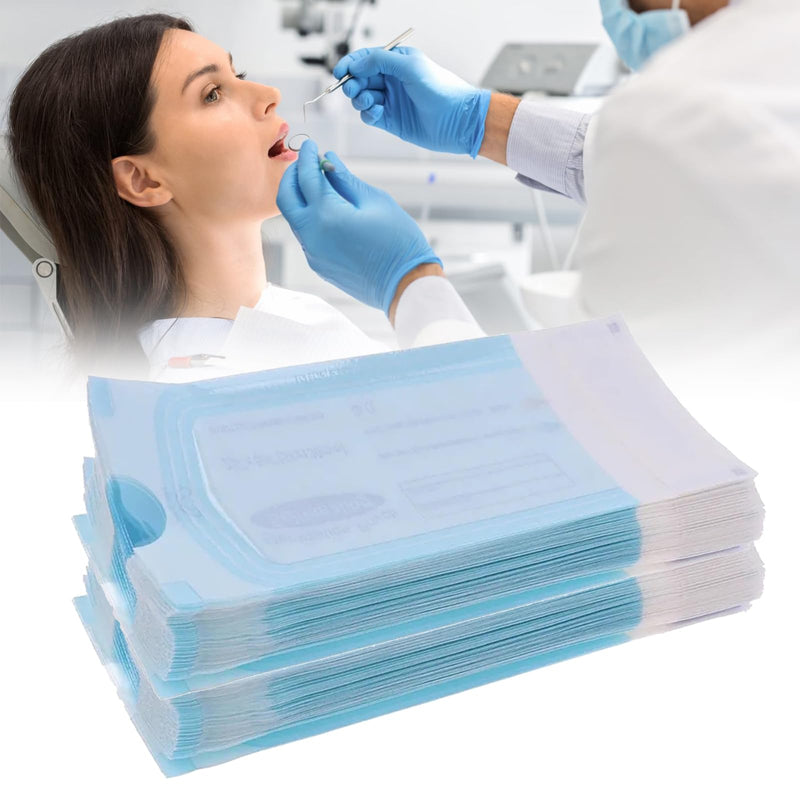 Disposable Sterilisation Bags, 200 x Sterilisation Bags 5.7 x 13 cm with SK Seal Sterilising Bag, Sterilising Bag for Autoclaves, Self-Adhesive, Sterilising Bag for Autoclaves