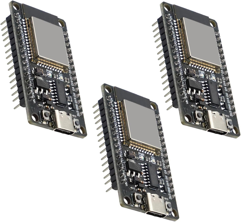 [Australia - AusPower] - Binghe Pack of 3 ESP with CH340 Development Board, ESP 30 Pins ESP ESP-32-32D Module 2.4GHz WiFi + Bluetooth 2-in-1 Low Power Consumption Type-C Connector Compatible with Arduino 