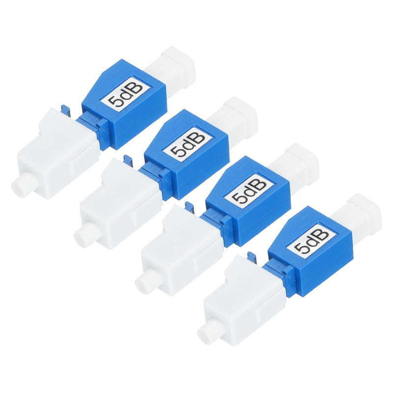 QUARKZMAN 5db LC Fiber Attenuator, LC/UPC Singlemode Fiber Optic Connector Male to Female for Fiber Optic Transmission, Pack of 4 5 dB