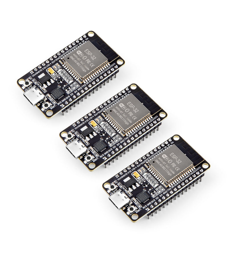 ELEGOO ESP-32 Board Pack of 3 USB-C Compatible with Arduino IDE | Development Board 2.4GHz Dual Mode WiFi + Bluetooth Dual Core Microcontroller Support AP/STA/AP+STA, CP2102 Chip