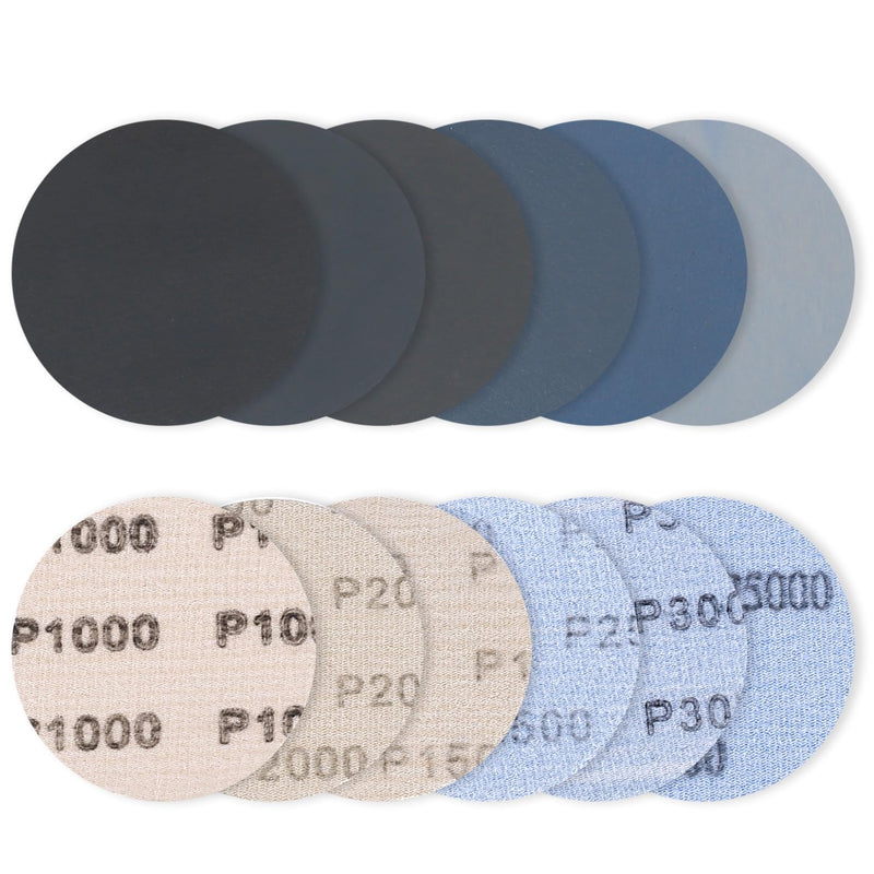 [Australia - AusPower] - 30 x Sanding Discs 75 mm Velcro, Round Sandpaper 75 mm Velcro Sanding Sheets, Wet Dry Sanding Pads for Random Orbital Sander, Sandpaper, Grit 1000 1500 2000 2500 3000 5000 