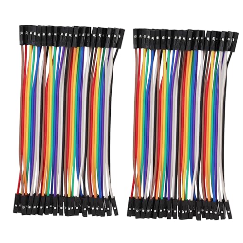 80 Pieces 40 Pin Jumper Wire Breadboard Ribbon Cables 10 cm Female-Female | Jumper Cable 24AWG Wire Bridges for Arduino Breadboard DIY Project 80 pieces female 10CM