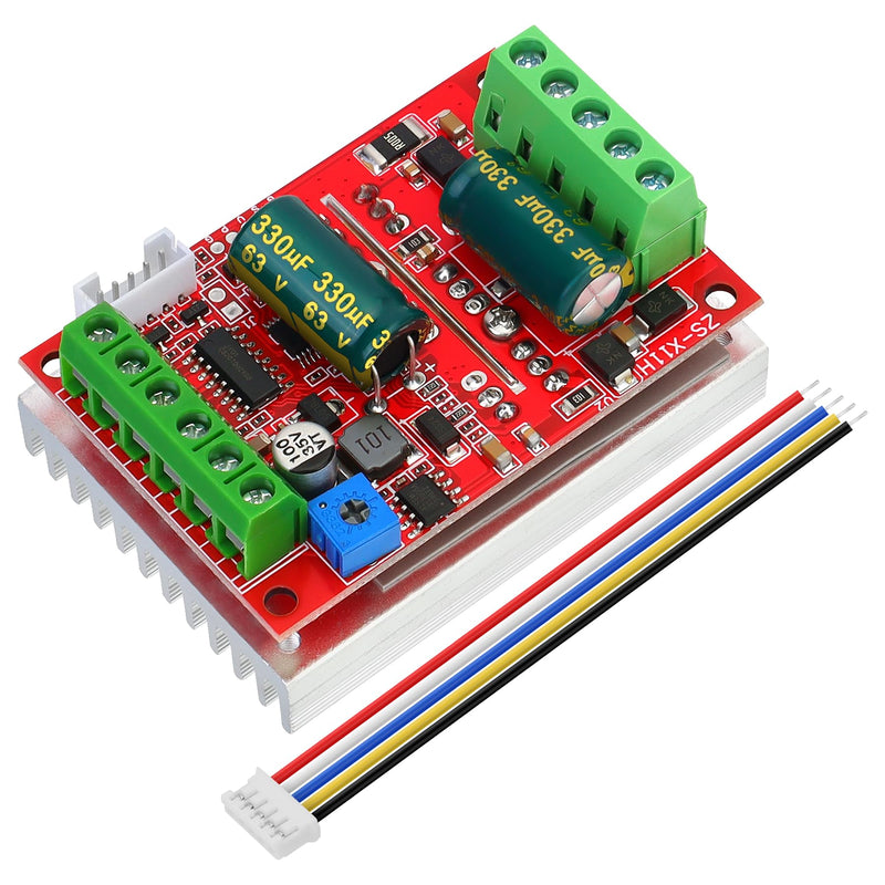 DC 6-60V 400W BLDC Brushless Three Phase Motor Driver PWM Salon Motor Control Circuit Board 12V 24V 48V with Forward/Reverse/Stop/Brake Function red