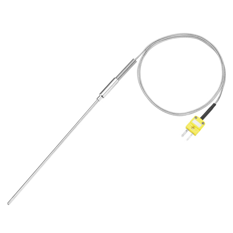 [Australia - AusPower] - QUARKZMAN Type K Thermocouple Temperature Sensor with Plug, Meter Temperature Sensor -50 to 1100°C (-58 to 2012°F), 4 x 150 mm 3.3 ft Wire 4 x150mm 