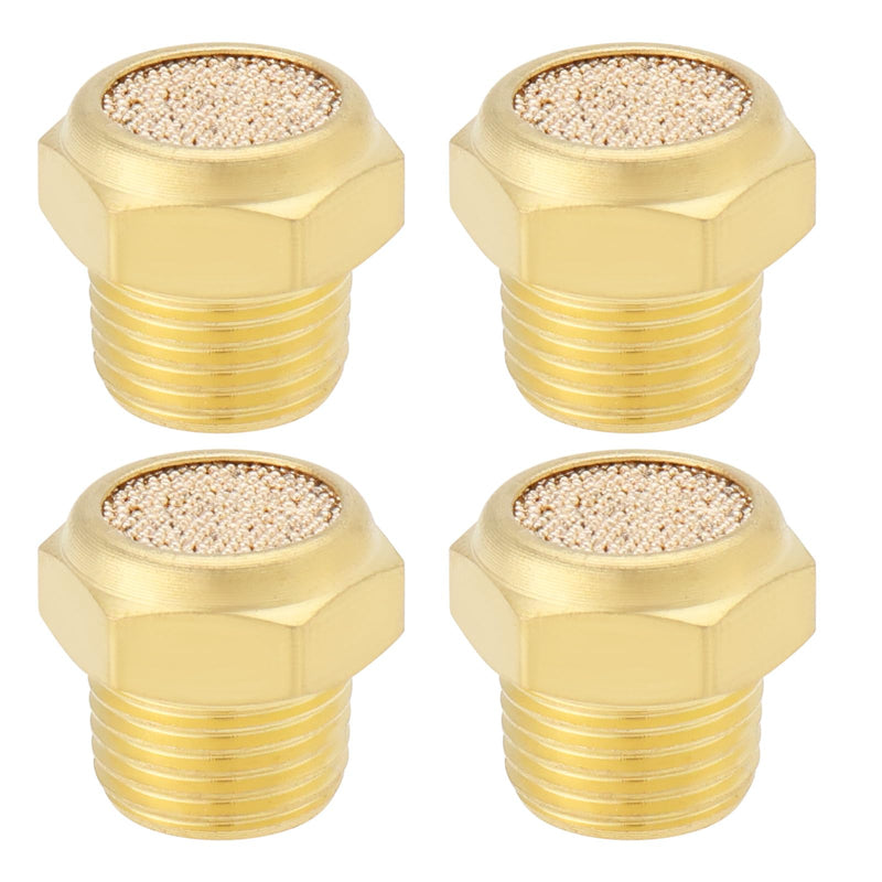 [Australia - AusPower] - SG Store 4 Pieces 1/8 Inch NPT Thread Brass Pneumatic Silencer Connector Brass Pneumatic Silencer Silencer for Cylinder Valves Crankcase Gear Oil Tanks 1/8 Zoll 