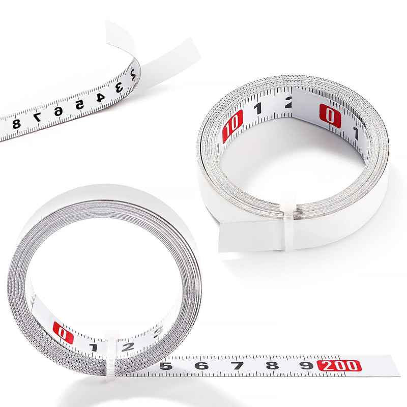 [Australia - AusPower] - YIXISI 2 x 2 m self-adhesive tape measure, metric for gluing, left to right, for T-rail milling cutter, table saw, woodworking tool, white 2m – Von links nach rechts – 2 Stück 