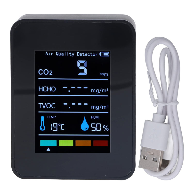 [Australia - AusPower] - Air Quality Meter, CO2 Meter Air Quality Monitor CO2 Carbon Dioxide Detector LCD TVOC HCHO Temperature Humidity Air Quality Monitor 