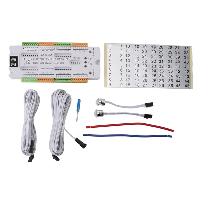 [Australia - AusPower] - 32 Channel Motion Sensor LED Stair Light Controller, Intelligent Automatic Cascaded Stair Ladder, Step Light Controller for Stair Light 