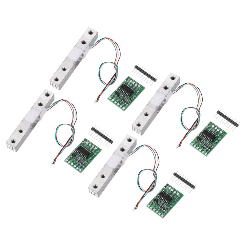 [Australia - AusPower] - QUARKZMAN Digital Load Cell 1 kg + HX711 Module Weighing Sensor 24 Bit Precision A/D Dual Channel for DIY Portable Electronic Kitchen Scale Kit Pack of 4 