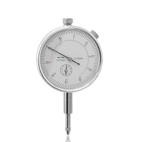 Mesee Precision Dial Gauge 0-10mm Mechanical Dial Gauge High Precision Dial | Industrial Dial Indicators, Micrometer Dial Gauge Probe Display Dial Accuracy 0.01mm Dial Test Indicator