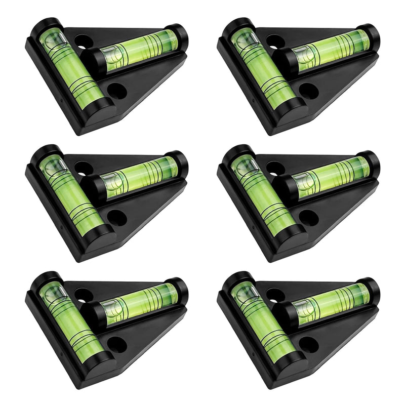 [Australia - AusPower] - Lectorias Spirit Level (6 Pieces), Magnetic Cross Spirit Level, Camping Motorhome Gadgets, Mini Spirit Level Caravan, T-Spirit Level Black, for Furniture, Trailers, Tripods, Camera Equipment 