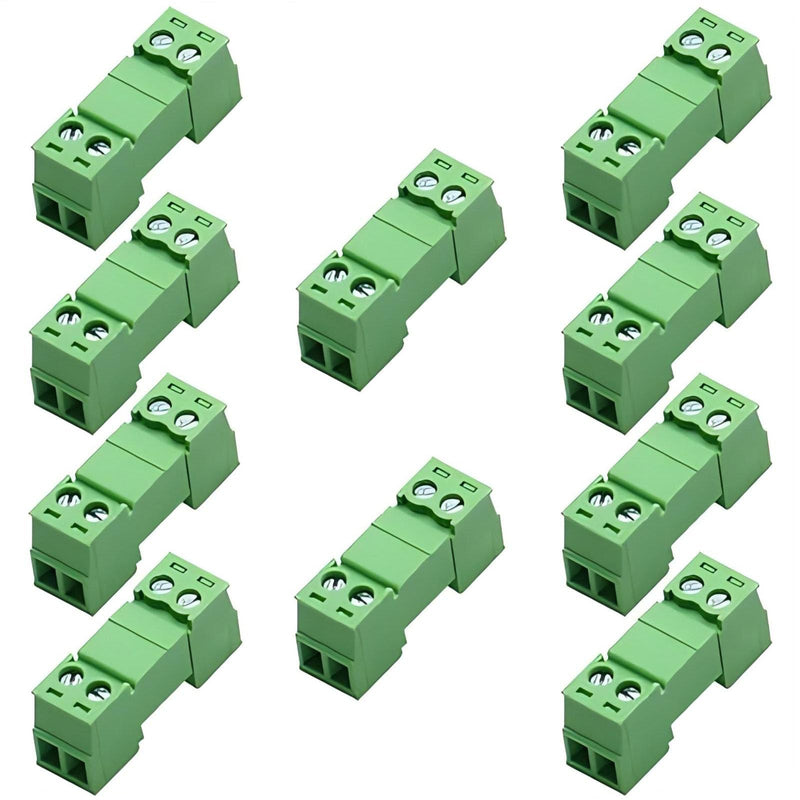 [Australia - AusPower] - Willwewon 10 Sets 2-Pin 15EDGRK 3.81 mm/0.15 Inch Pitch PCB Mount Screw Pluggable Terminal Block Connector for 28-16AWG 2 pin (10 sets) 