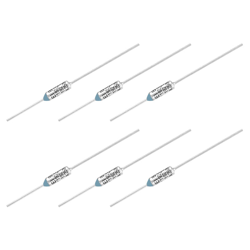 QUARKZMAN Pack of 6 Metal Temperature Fuse RY192 192°C 377.6°F 10A 250V Shut-Off Temperature Fuse for Motor Transformer Electrical Industrial Household Appliances