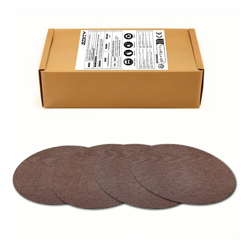 [Australia - AusPower] - GZKTY Sanding Mesh 125 mm Velcro, Pack of 50 Sandpaper Round Mesh, Grit 60/80/120/180/240, Eccentric Sanding Discs, Suitable for Random Orbital Sanders 125 mm 125 mm net 