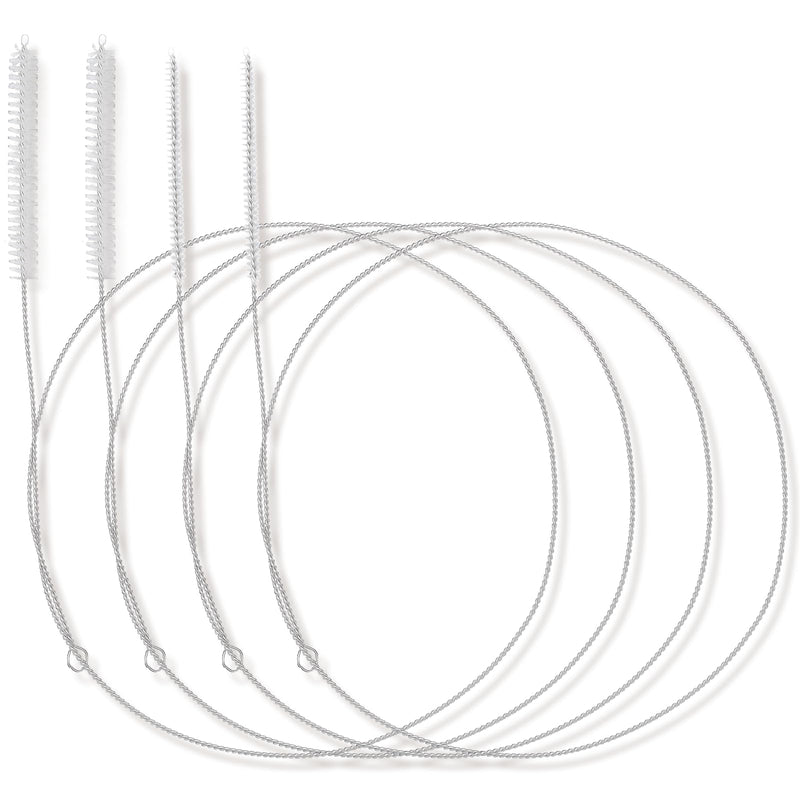 [Australia - AusPower] - GEEHUA Pack of 4 Hose Brush, 1 m Stainless Steel Bottle Brush Cleaning Brush Set, Extra Long Flexible Thin Pipe Cleaning Brush Set for Cleaning Straws, Fridge Drain 